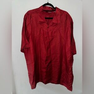 Men's Red Casual Button Down Shirt